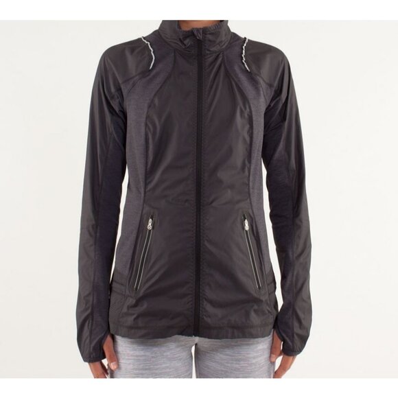 Lululemon Run Nothin' But Run Jacket Full Zip Lightweight Black Coat Women's 4 - Picture 1 of 10